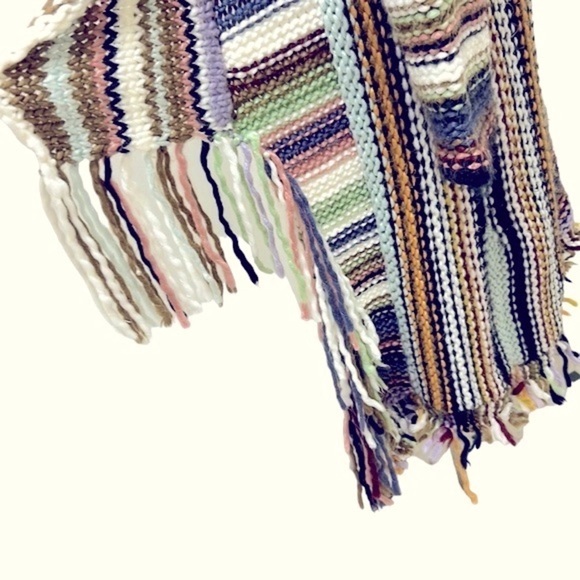 T Party Cardigan Duster Women’s Multi Color Knit Fringe Coat of Many Colors S - Picture 5 of 9